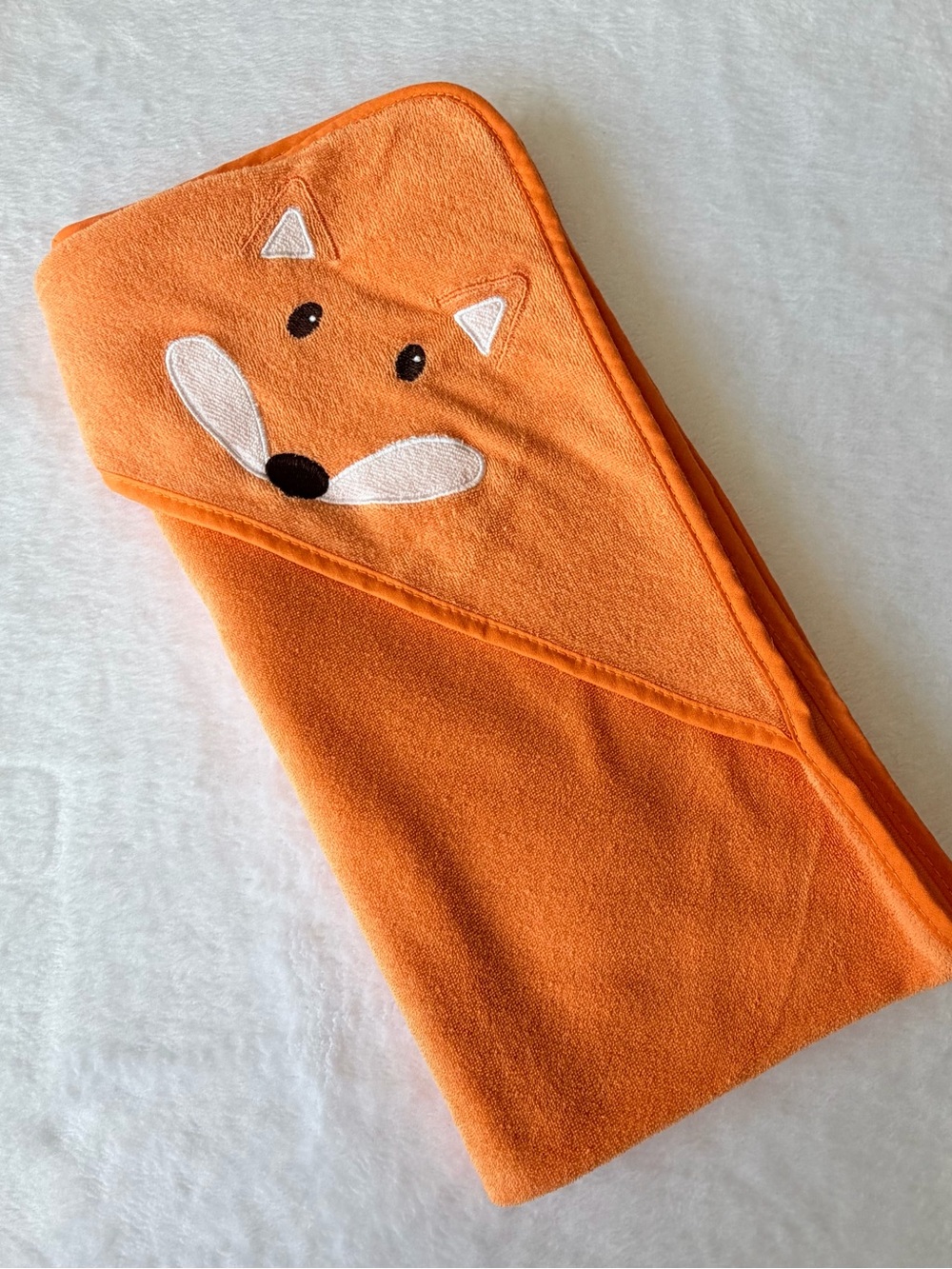 Orange Fox Hooded Kids Towel - Soft Hooded Bath Wrap